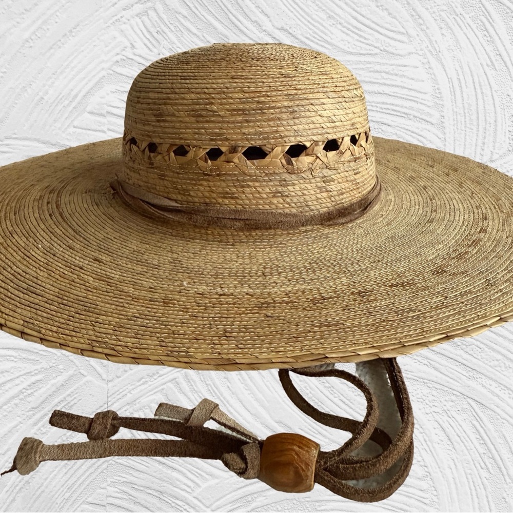 Tula Natural Straw Hat with Leather Details - Picture 11 of 11